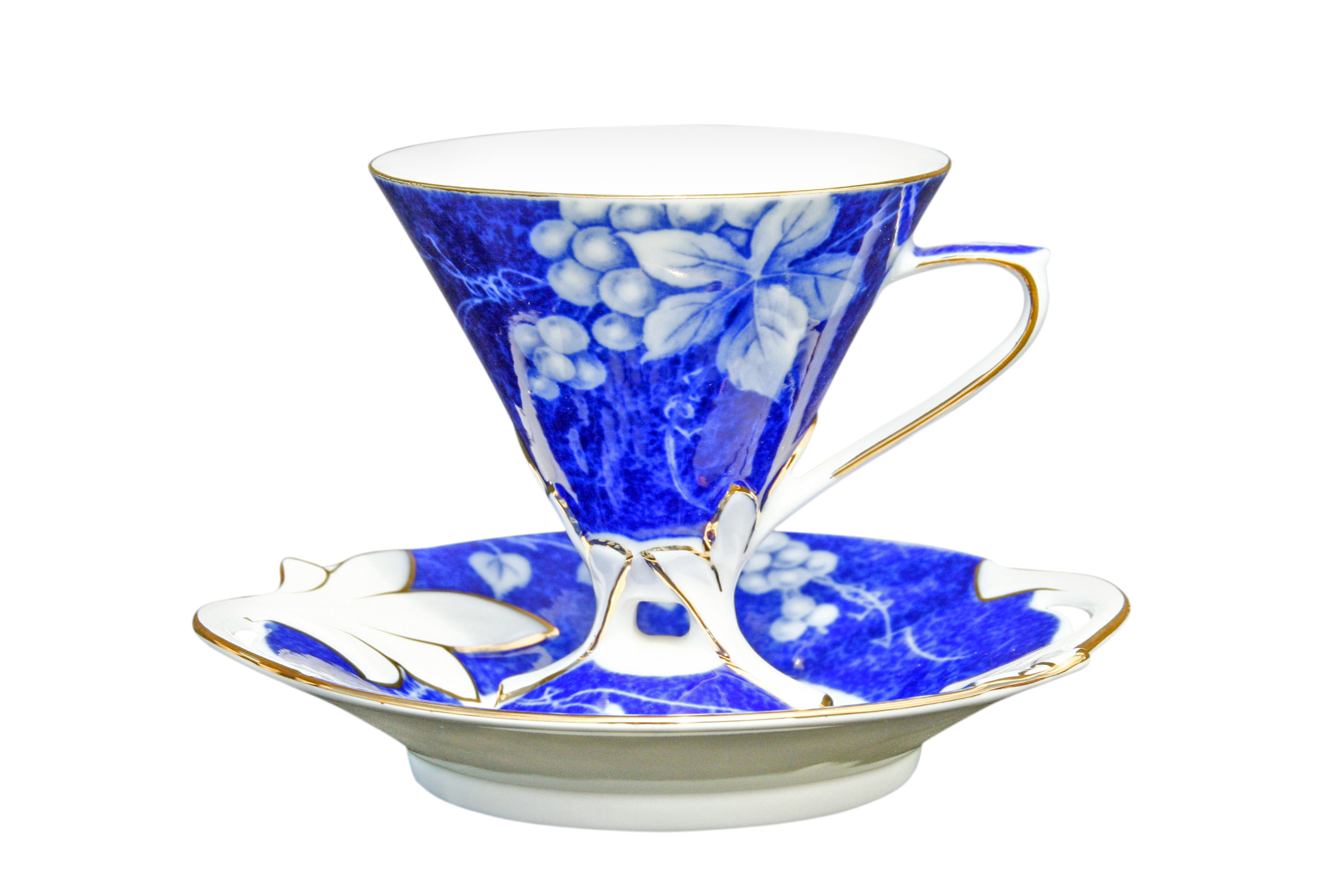 Grape Blue 1 Cup & Saucer Set - Click Image to Close