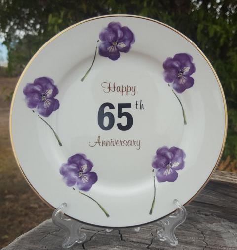 65th Anniversary Plate Pansy (Custom)