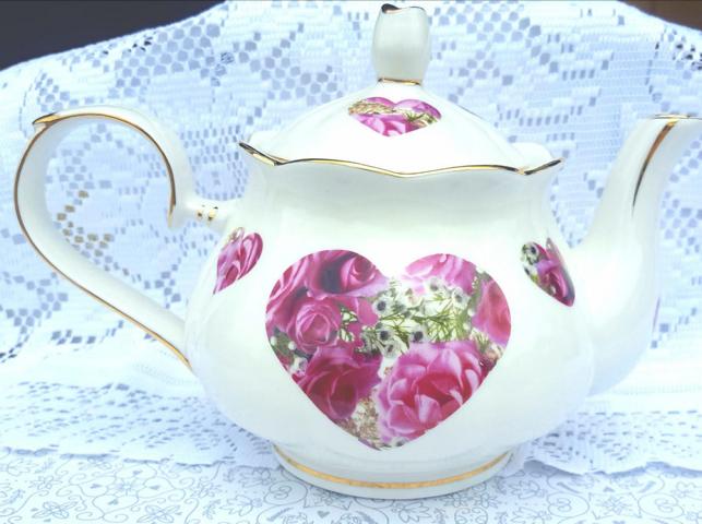 Candy Bloom Heart 4cup Teapot (Custom)