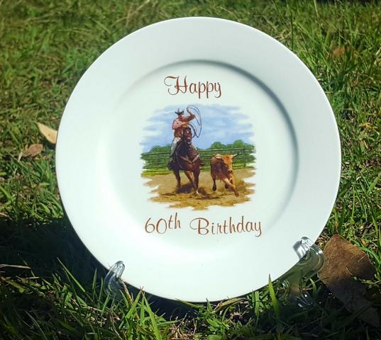 60th Birthday Stockman plate