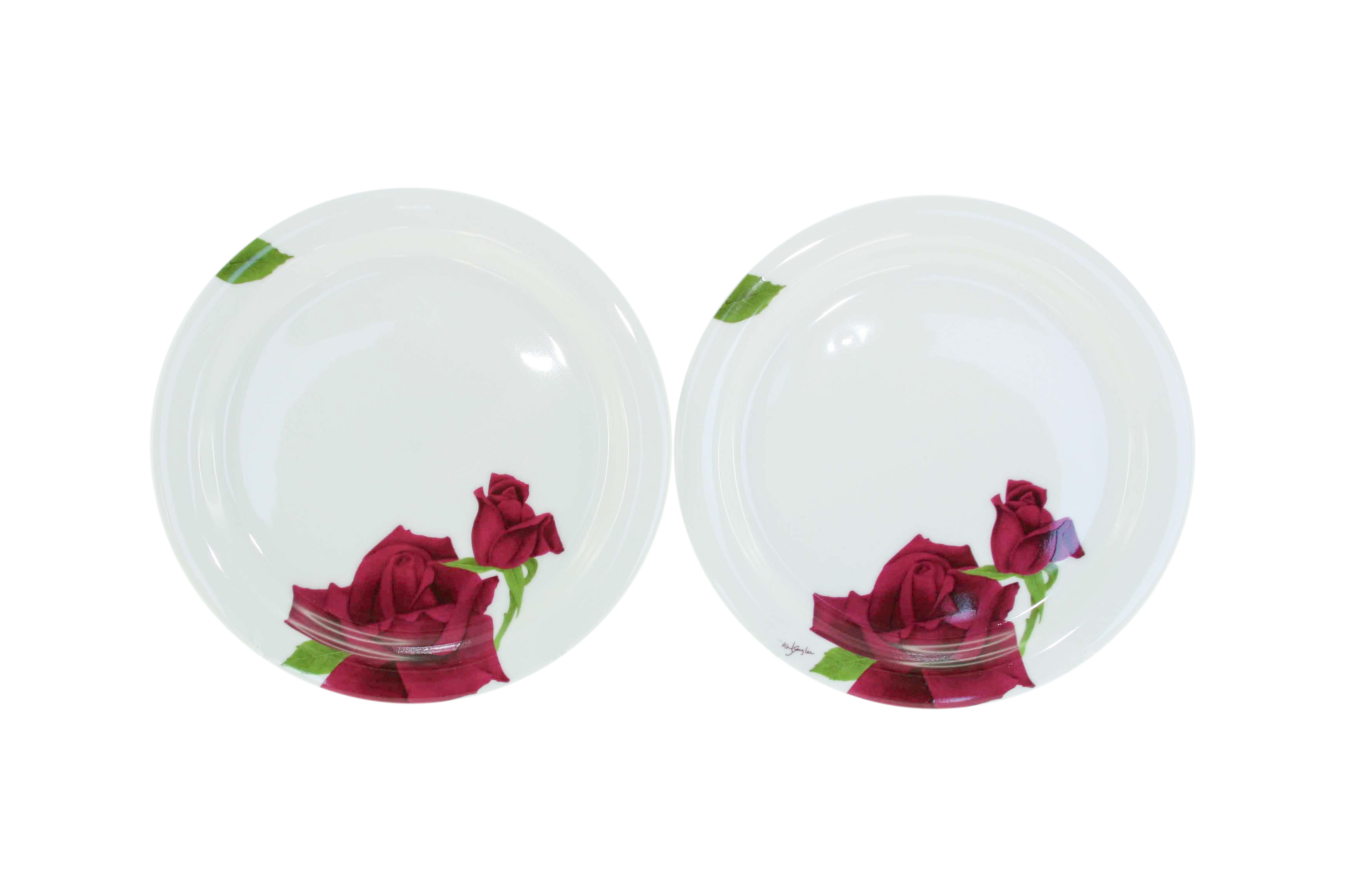 Maroon Rose Sideplate Set - Click Image to Close
