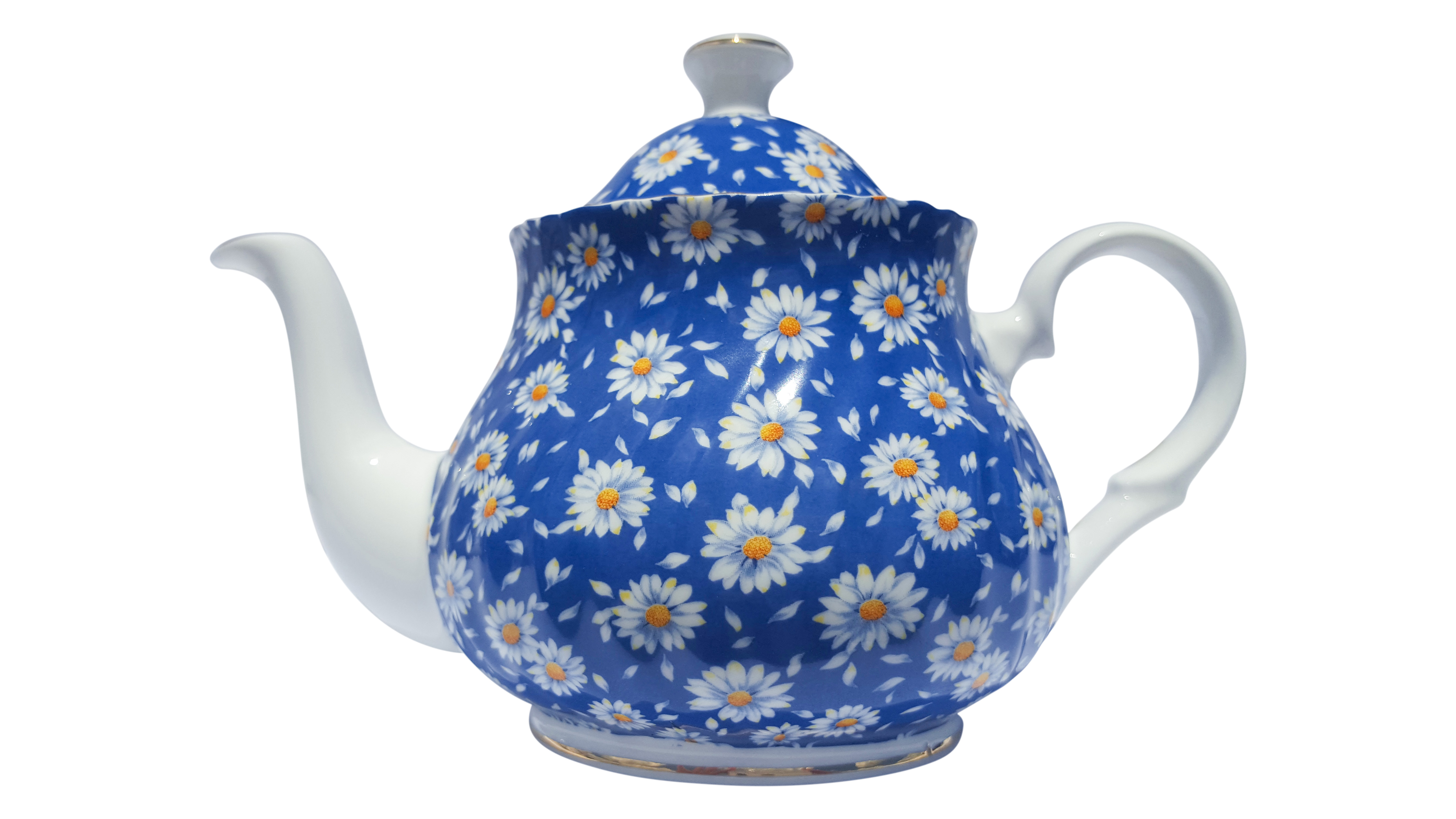 Blue Daisy Chintz 2 Cup Teapot - Click Image to Close