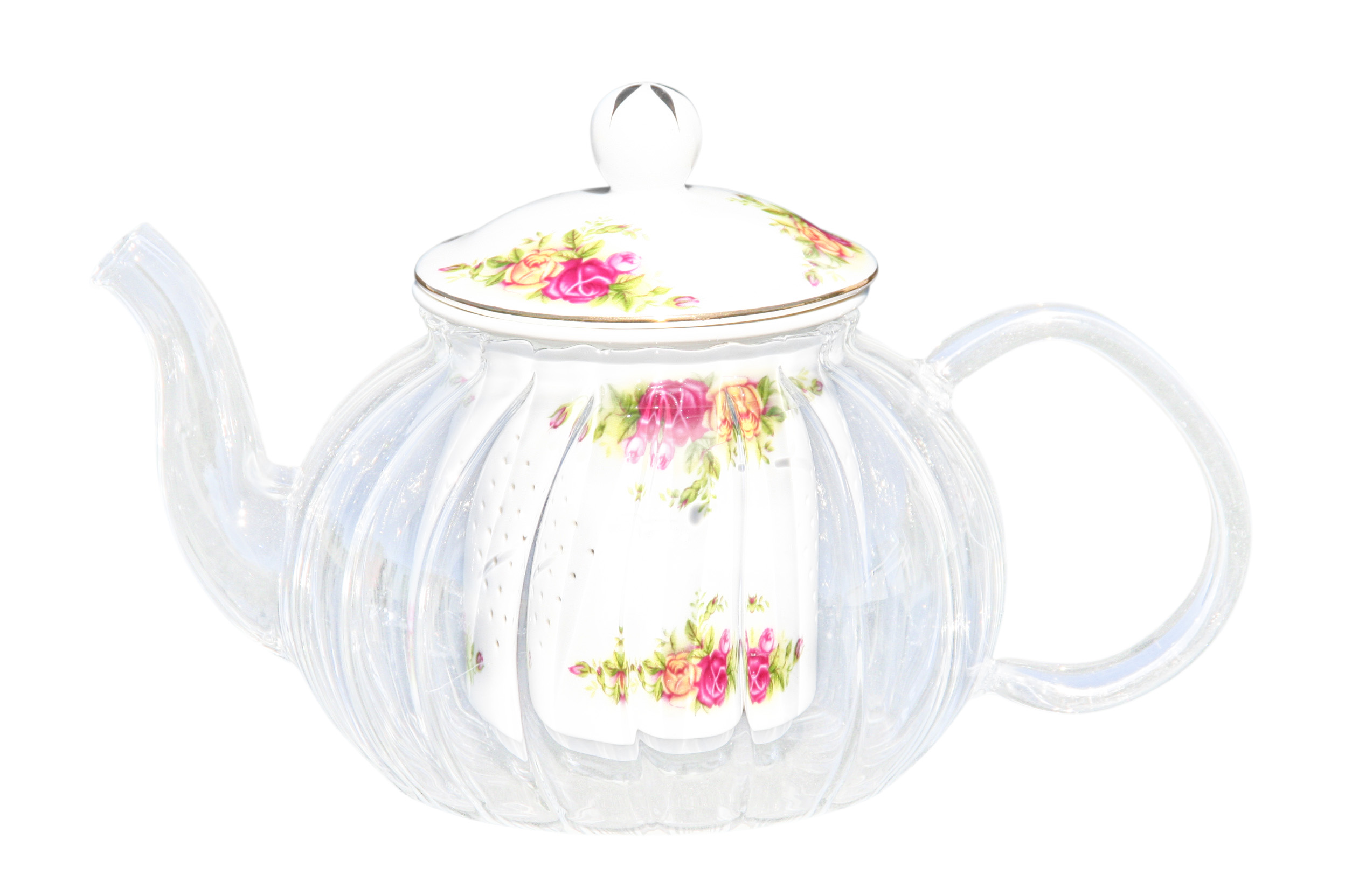 Glass/Porcelain infused Teapot Old England