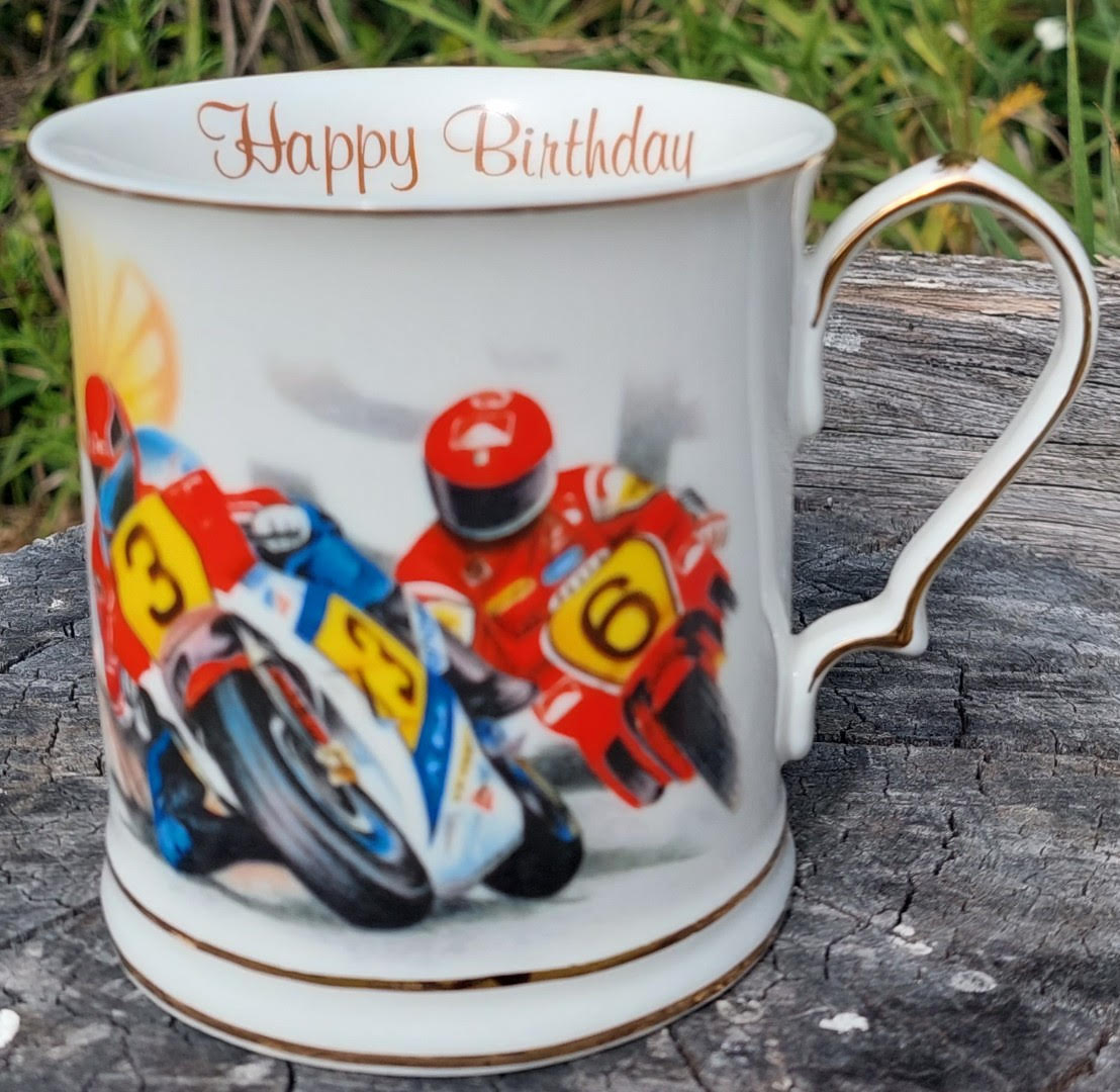 Motor Racing Tankard Happy Birthday (Custom)