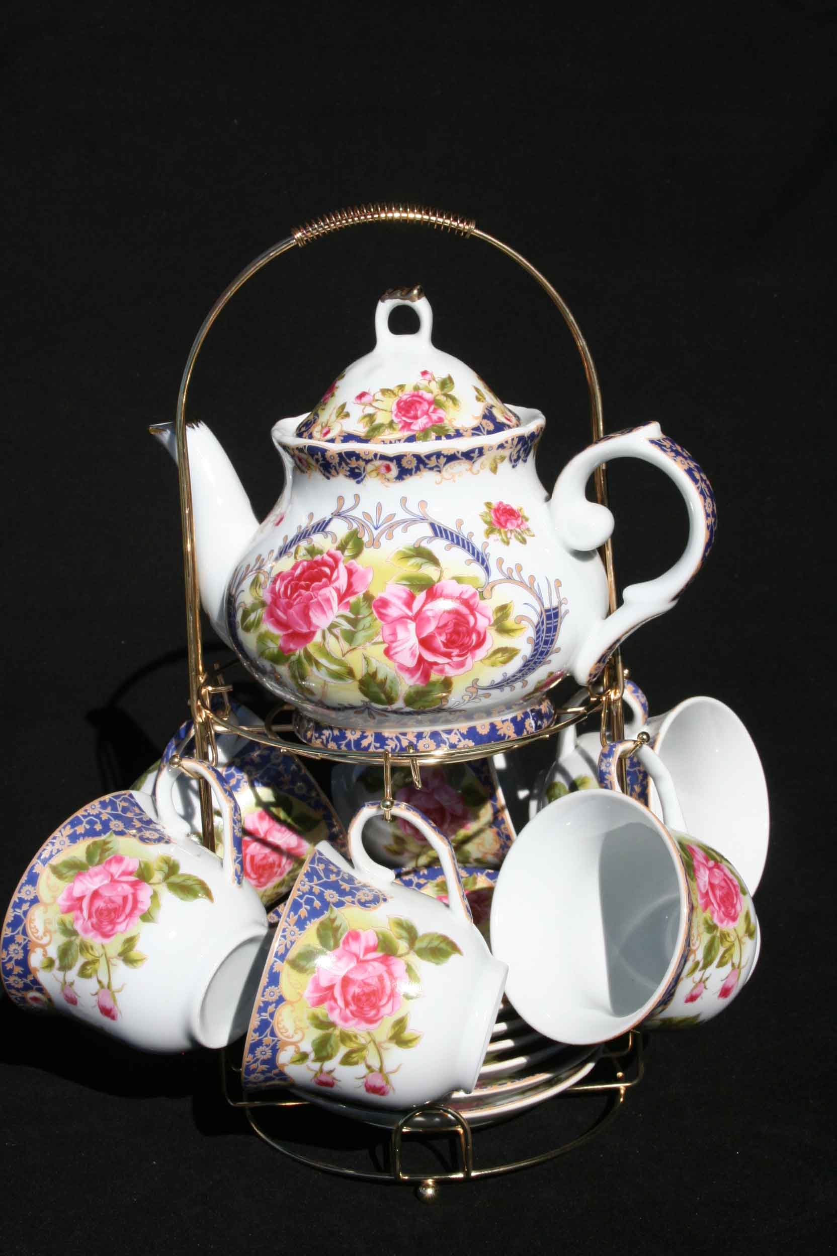 Pink Rose Teaset - Click Image to Close