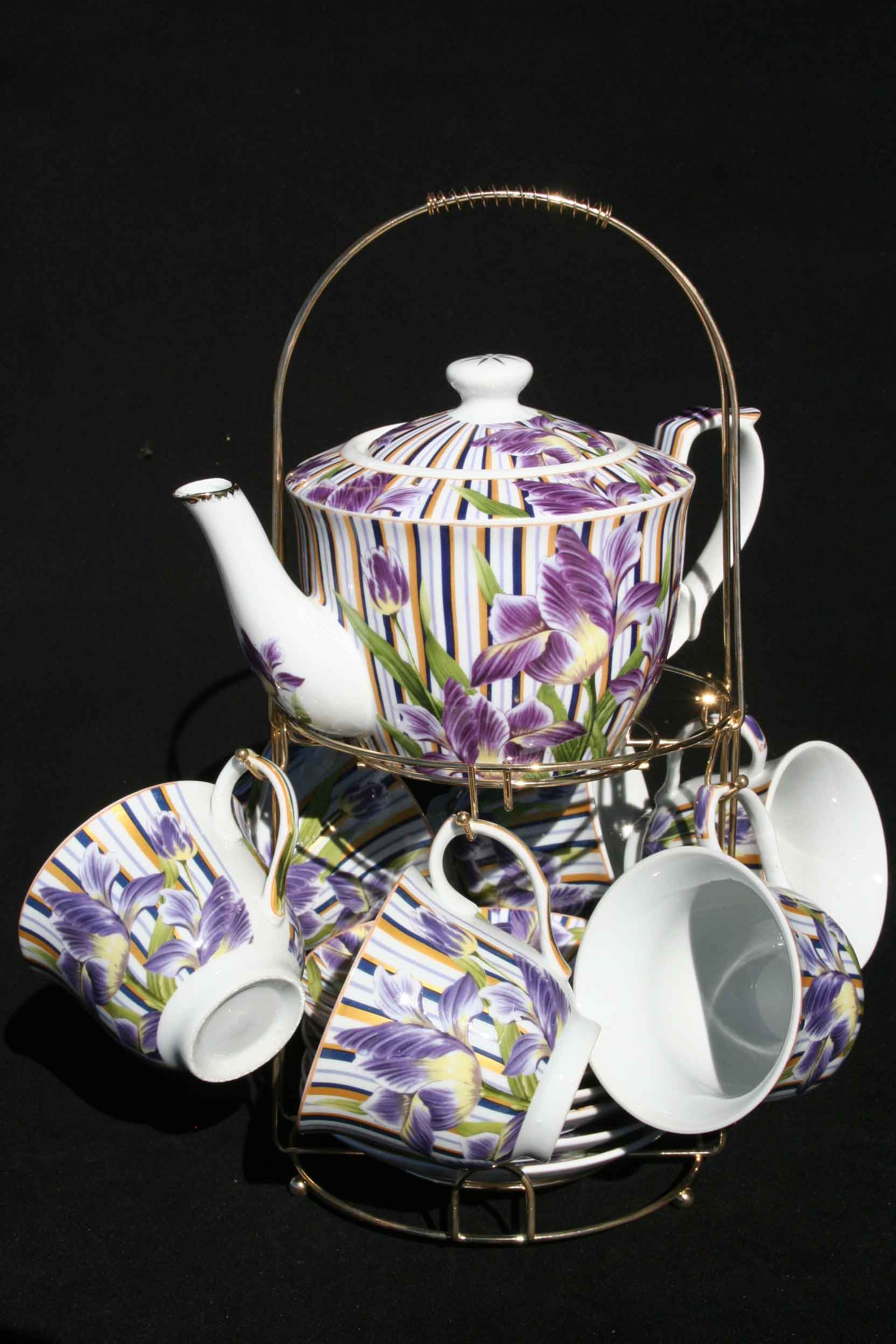 Purple Orchid Teaset - Click Image to Close