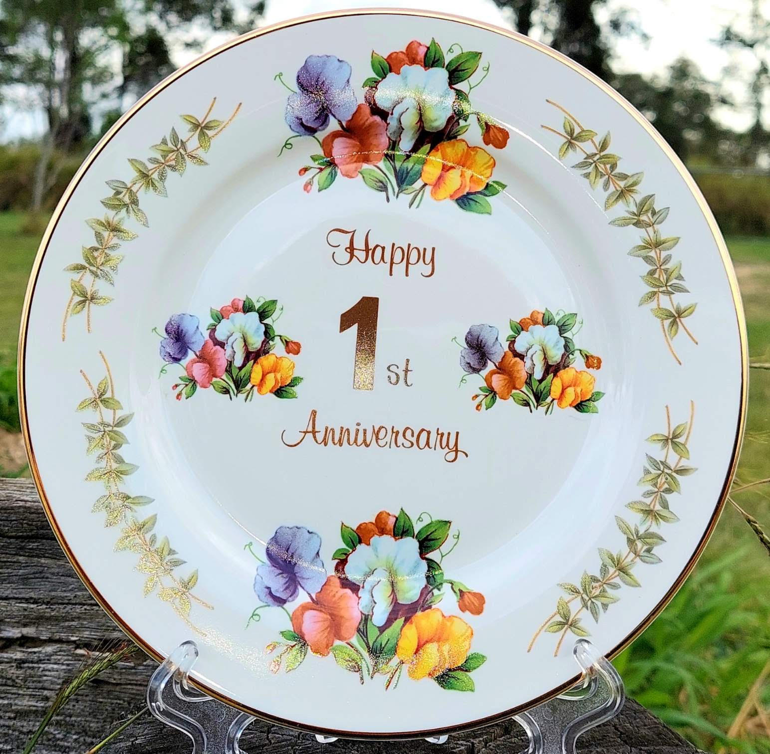 1st Wedding Anniversary Plate (Custom)