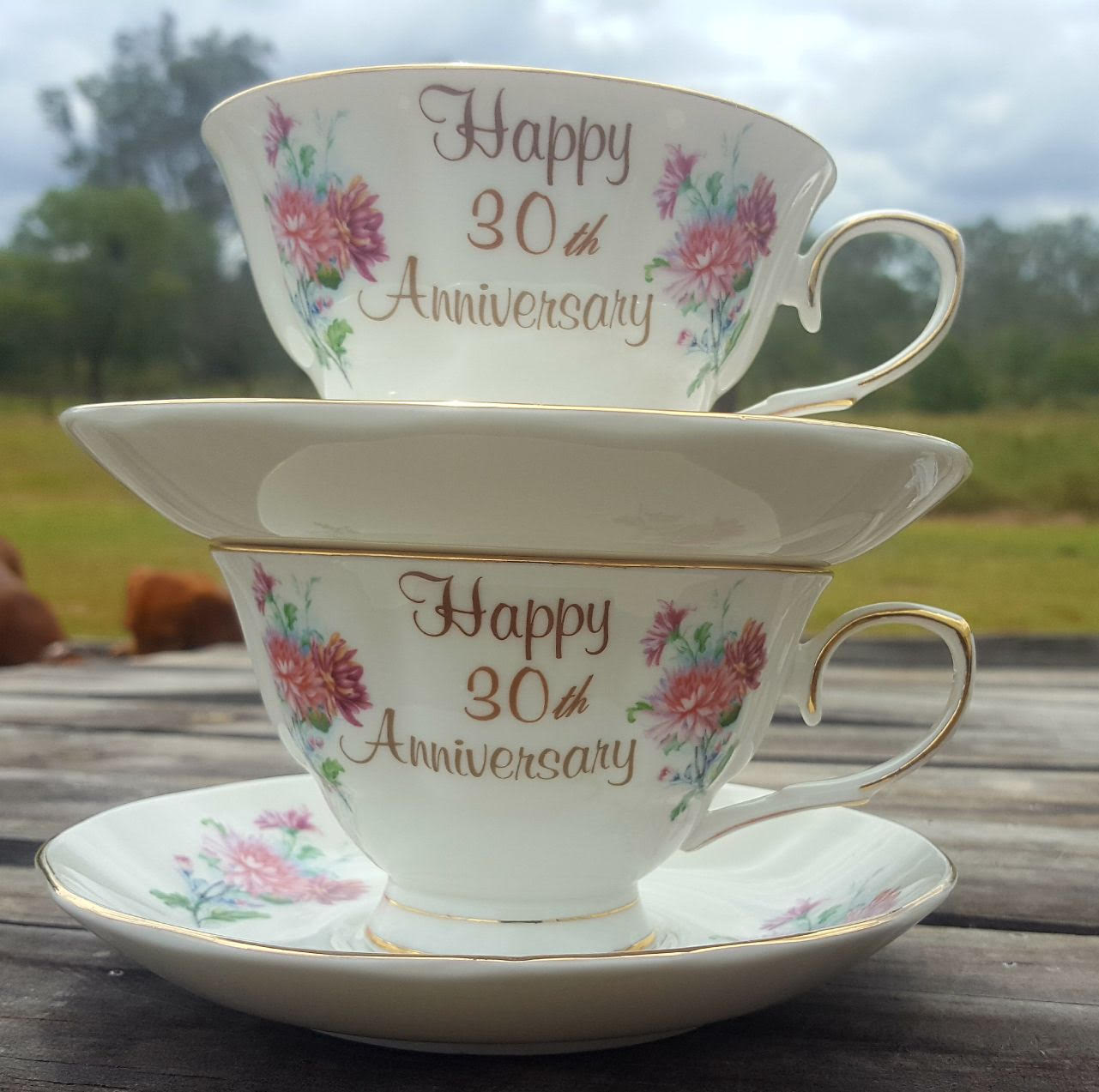 30th Anniversary 2 Cup & Saucer Set (Custom)