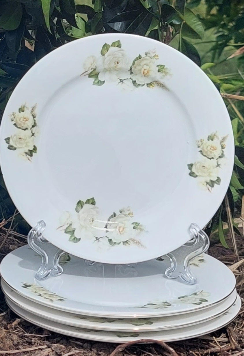 4pc Plate set 12cm White Floral Bouquet (Custom)