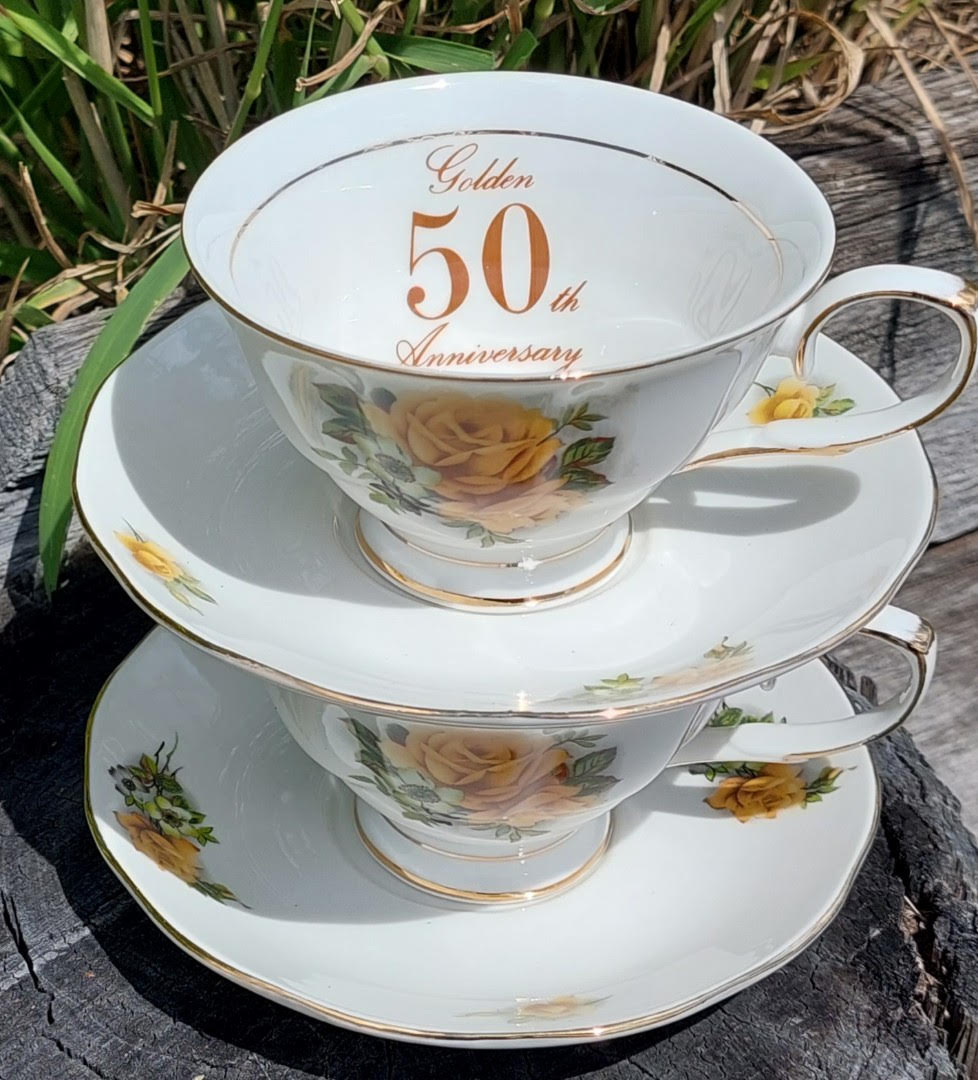 50th Anniversary 2 cup & saucer set (Custom) 50th Anniversary 2 cup & saucer set (Custom)