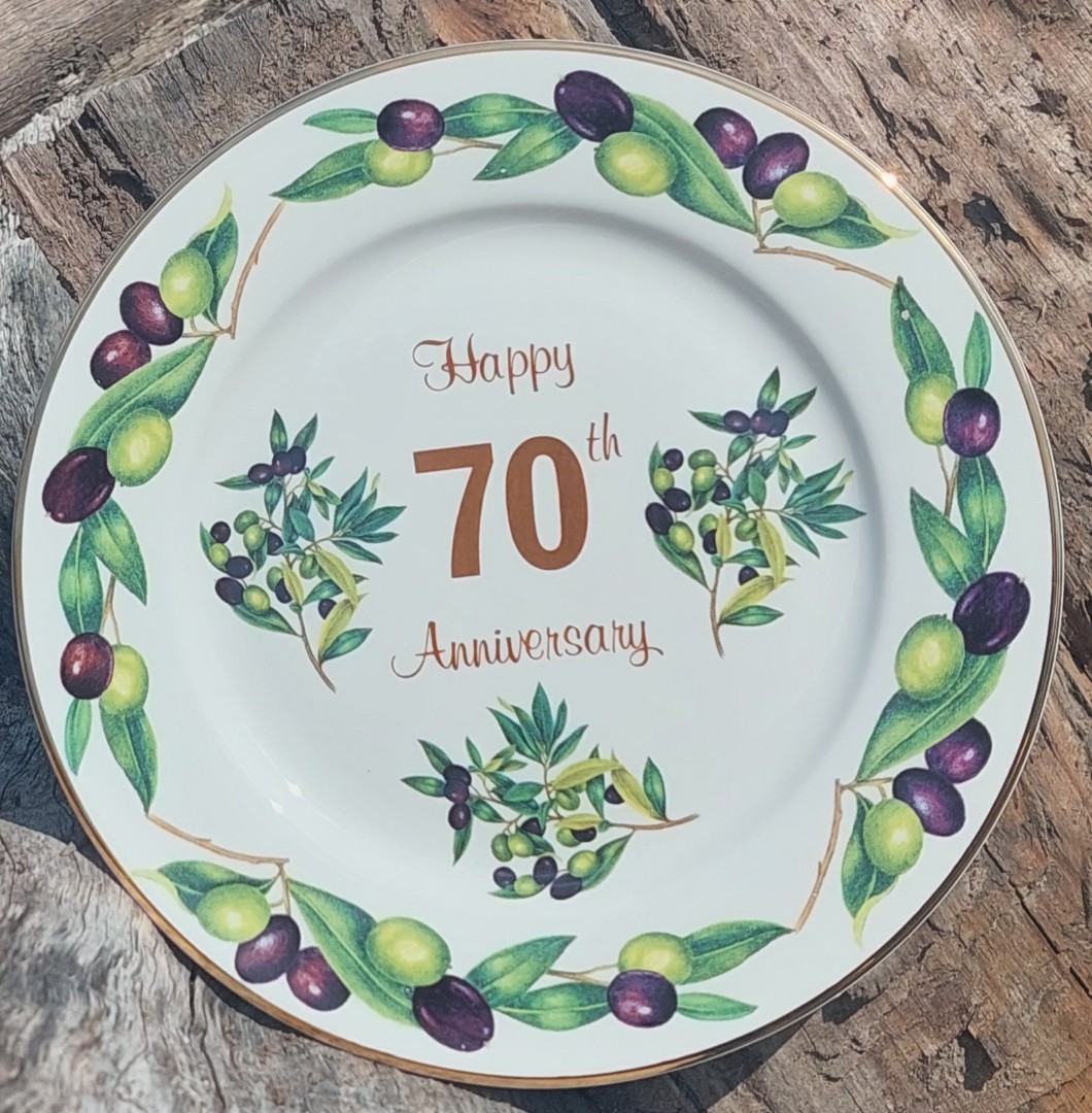 70th Anniversary Olive Plate (Custom) - Click Image to Close