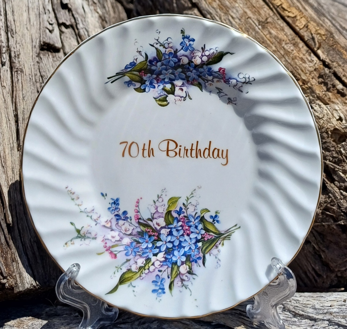 70th Birthday Cake/Display Plate Forget Me Not