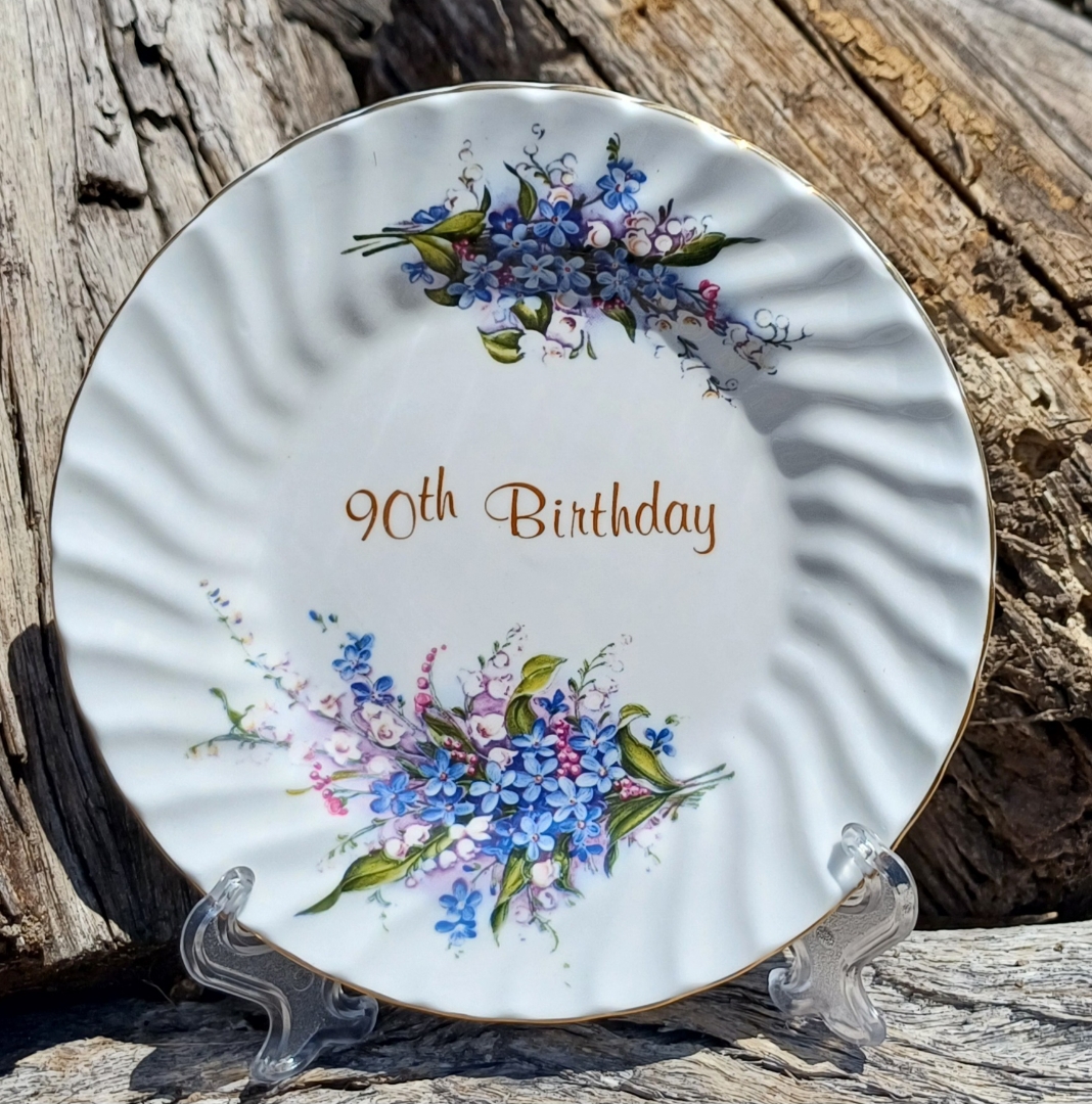 90th Birthday Display Plate forgert Me Not