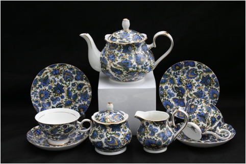 Paisley Blue teaset - Click Image to Close
