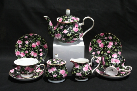 Midnight Rose teaset - Click Image to Close