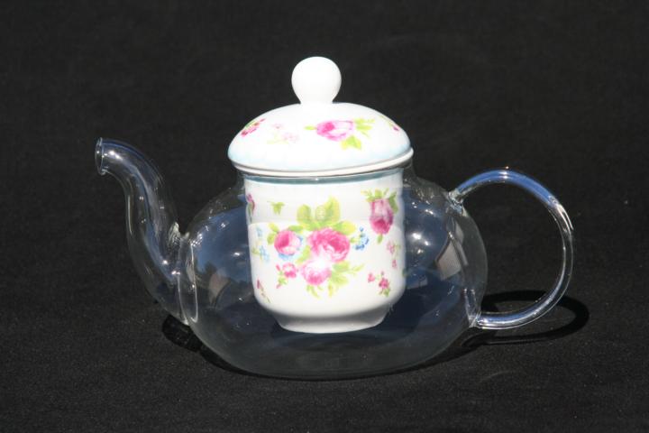 Glass/Porcelain Infused Teapot Sweet Bouquet