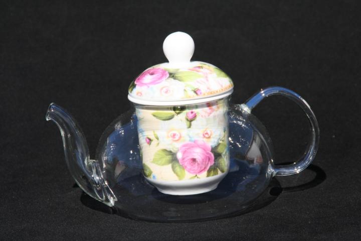 Forest Bloom Infused Glass/Porcelain Teapot - Click Image to Close