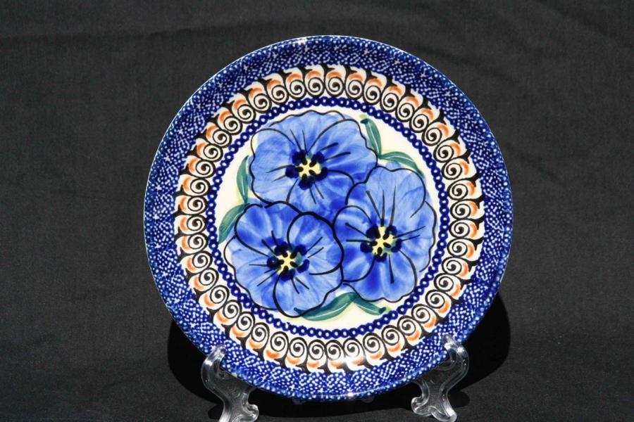 Boleslawiec 16cm Sideplate Blue Flowers