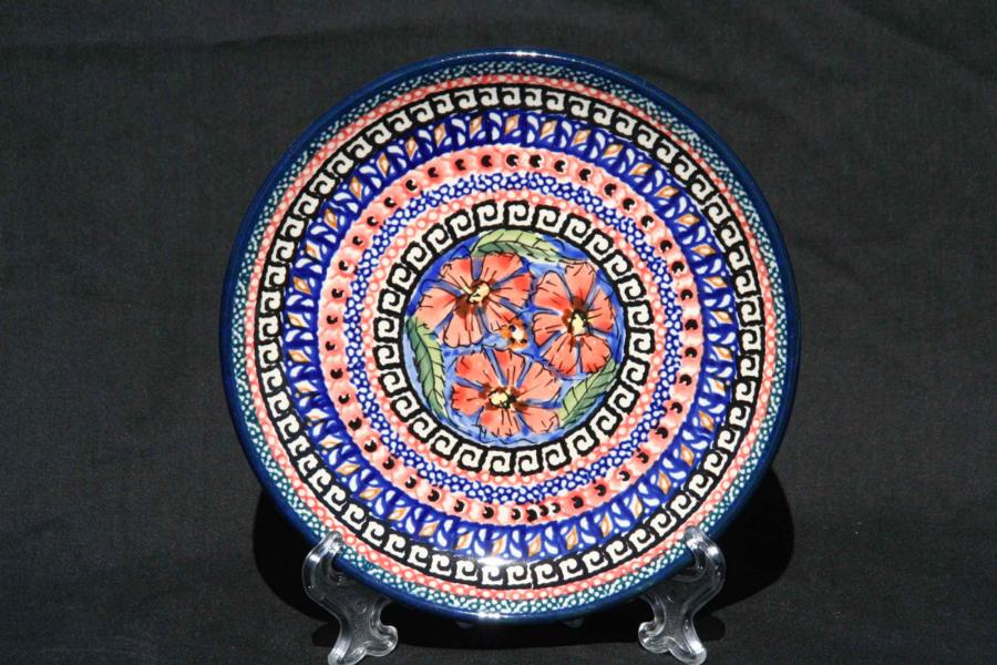 Boleslawiec 16cm Sideplate Red Flowers