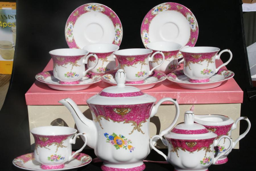 Pink Bouquet Teaset