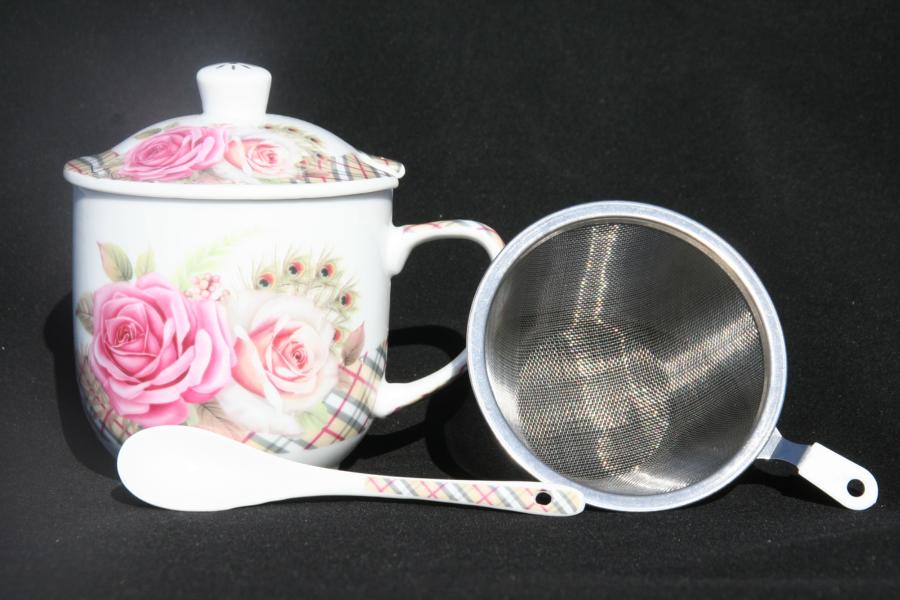 Chintz Infused Beaker Spring Rose 4pc set - Click Image to Close