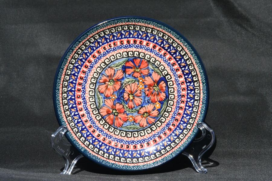 Boleslawiec 19cm Display Plate Red Flowers