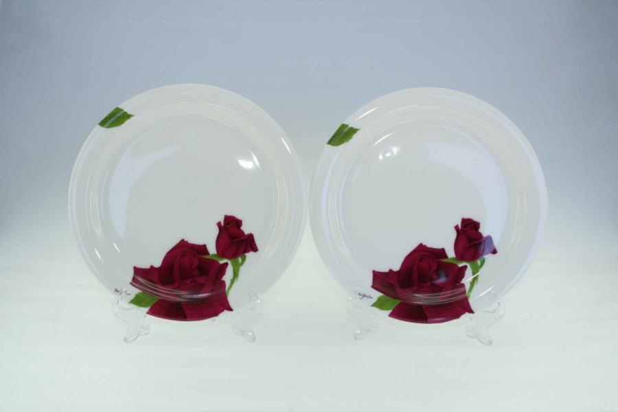 Maroon Rose Sideplate Set