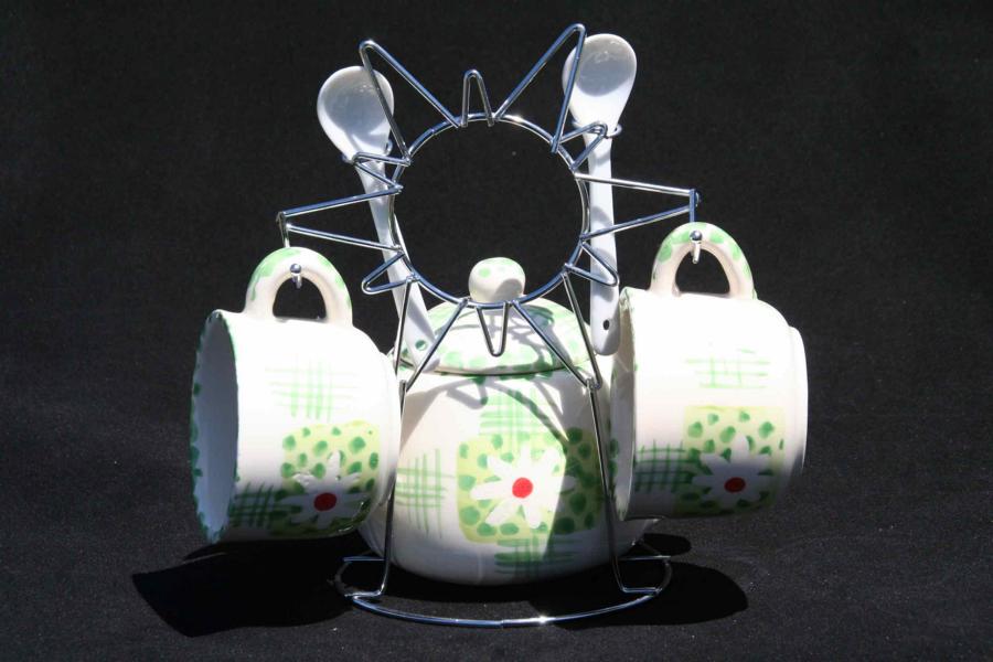 GREEN Small Daisy Teaset - Click Image to Close