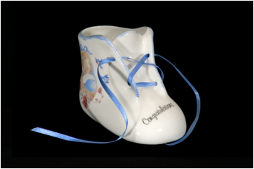 Baby bootie Blue Congratulations - Click Image to Close