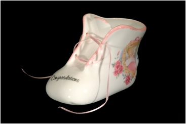 Baby bootie Pink Congratulations - Click Image to Close