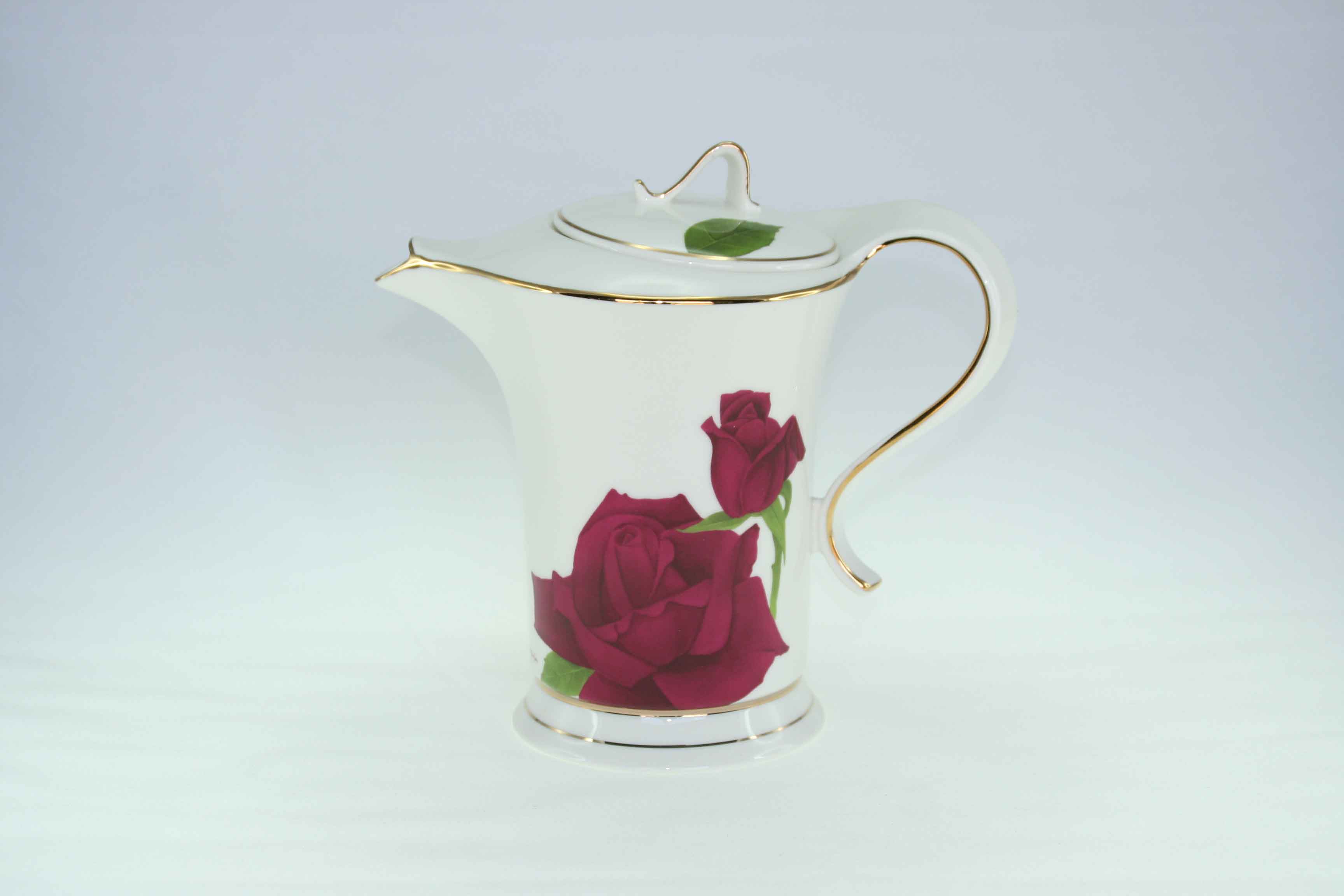 Maroon Rose Teapot