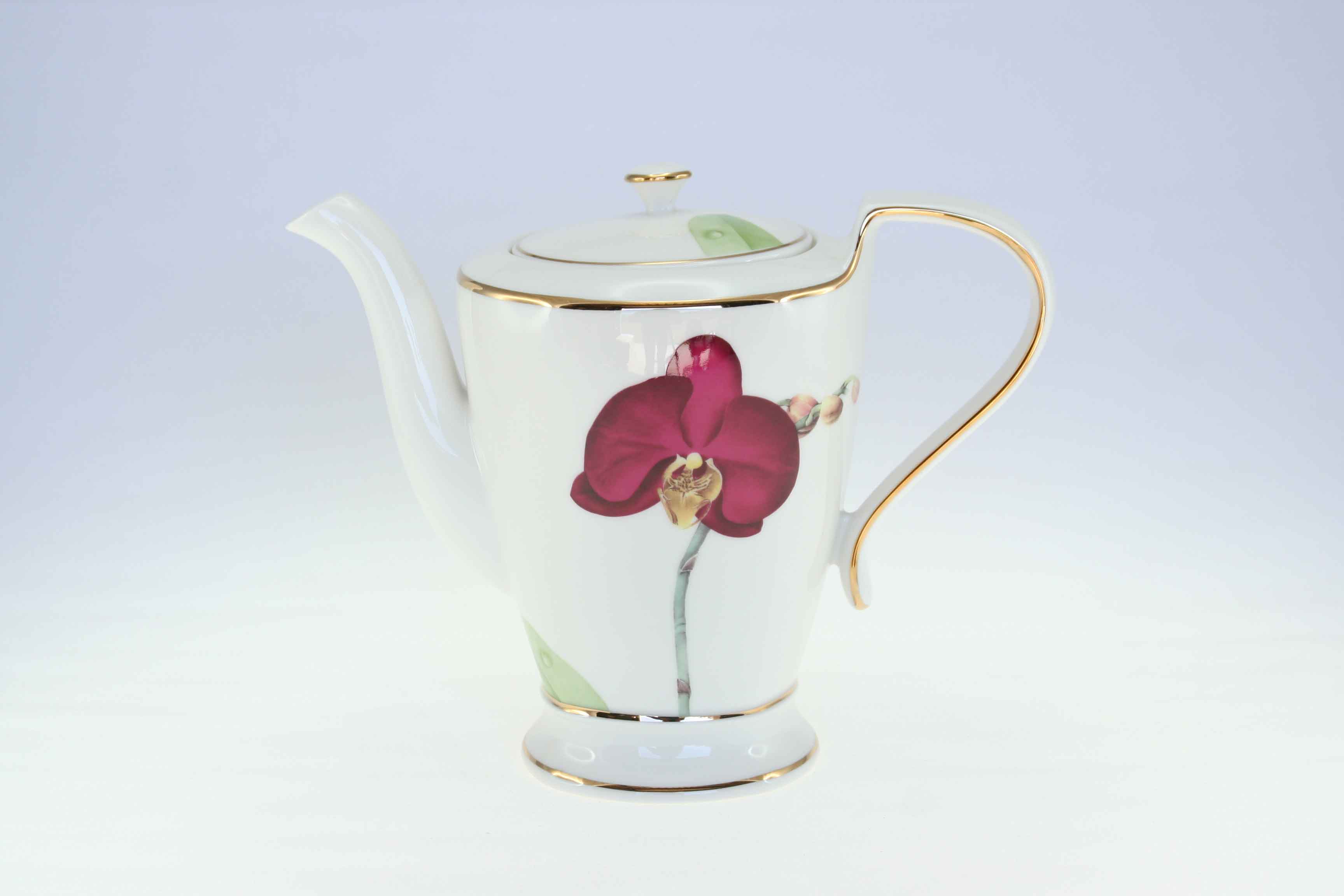 Poppy Maroon (Singapore Orchid) Teapot