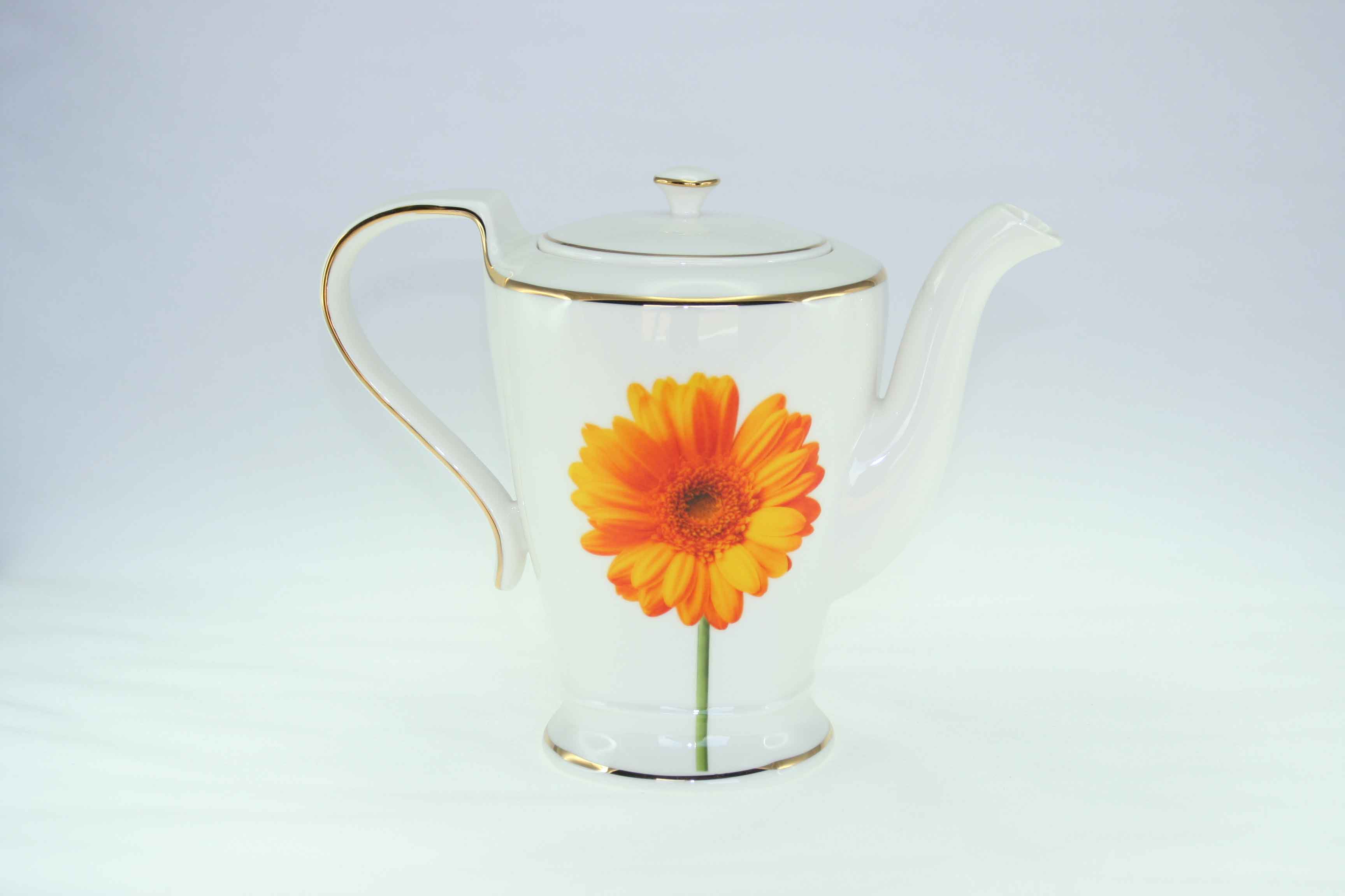 Wild Flower Orange Teapot