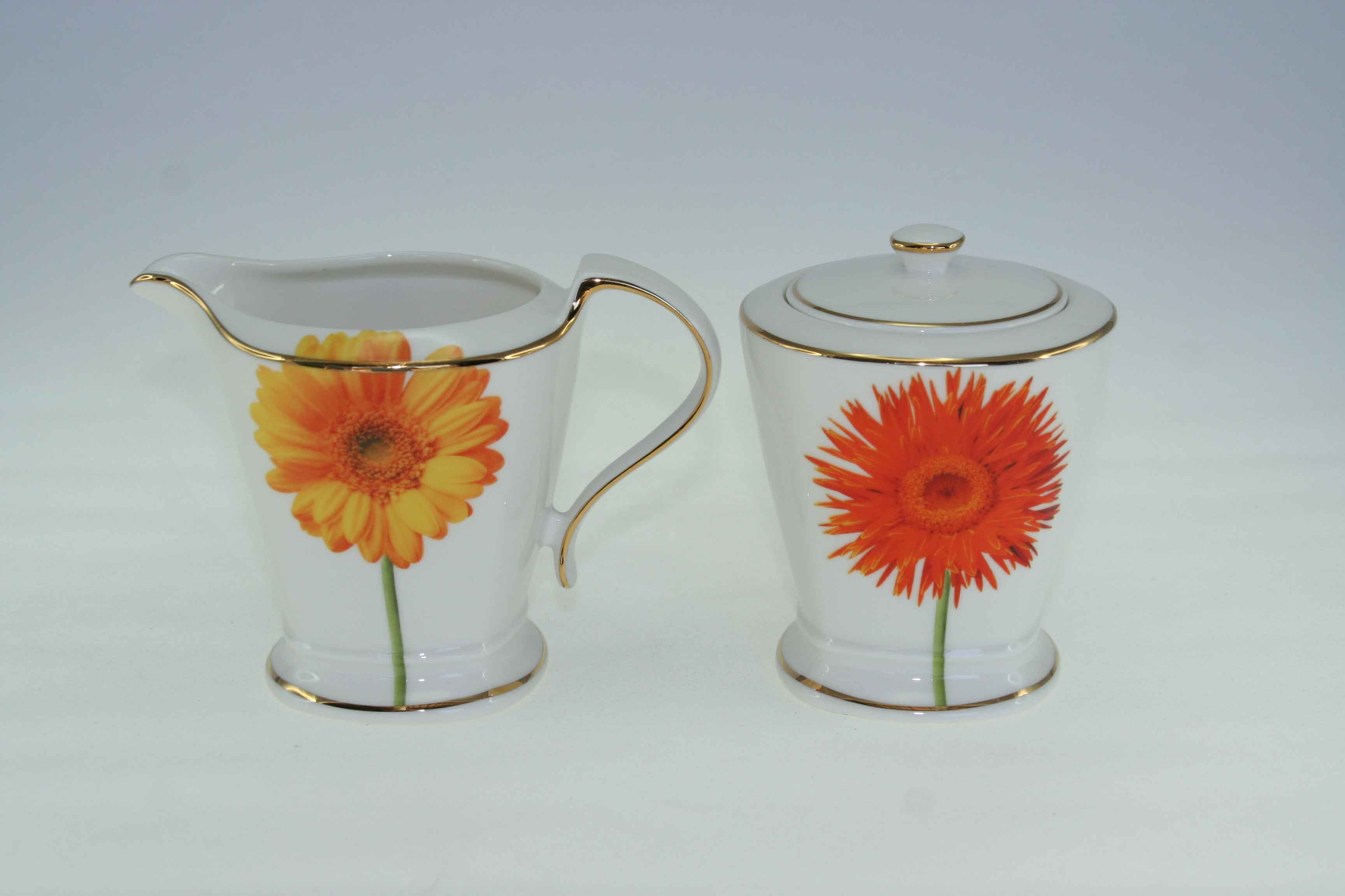 Wild Flower Orange Sugar & Creamer Set