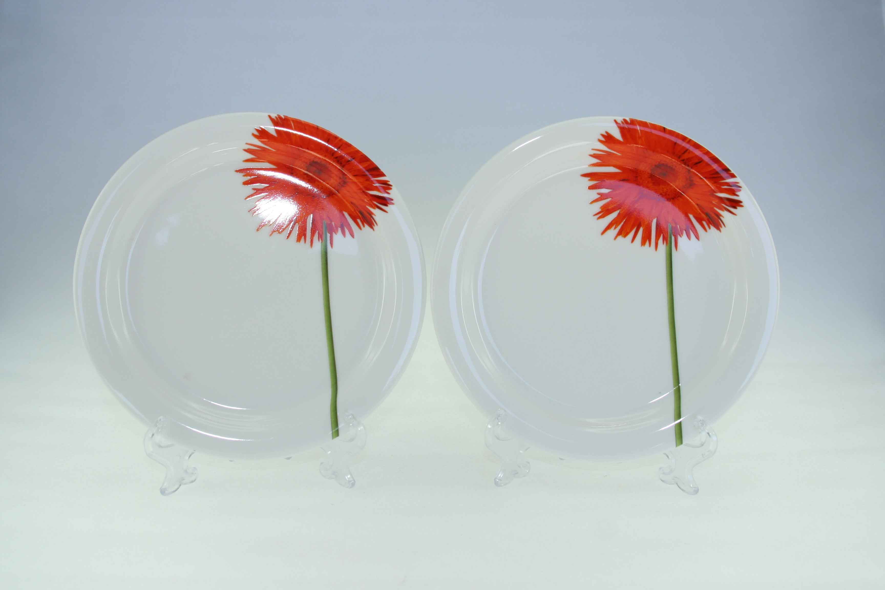 Wild Flower Orange Side plate Set - Click Image to Close
