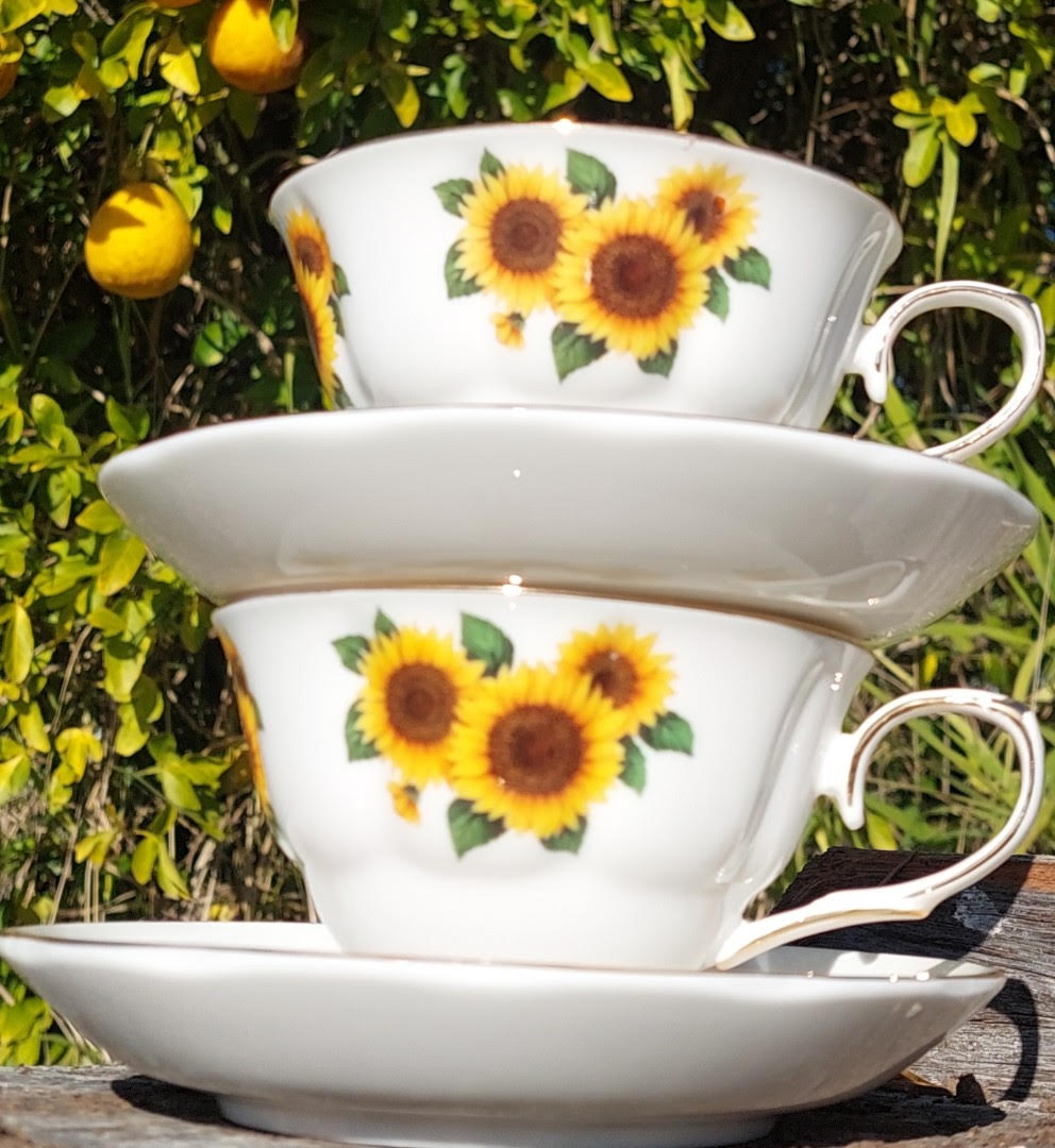 Sunflower 2 Cup & Saucer Set (Custom)