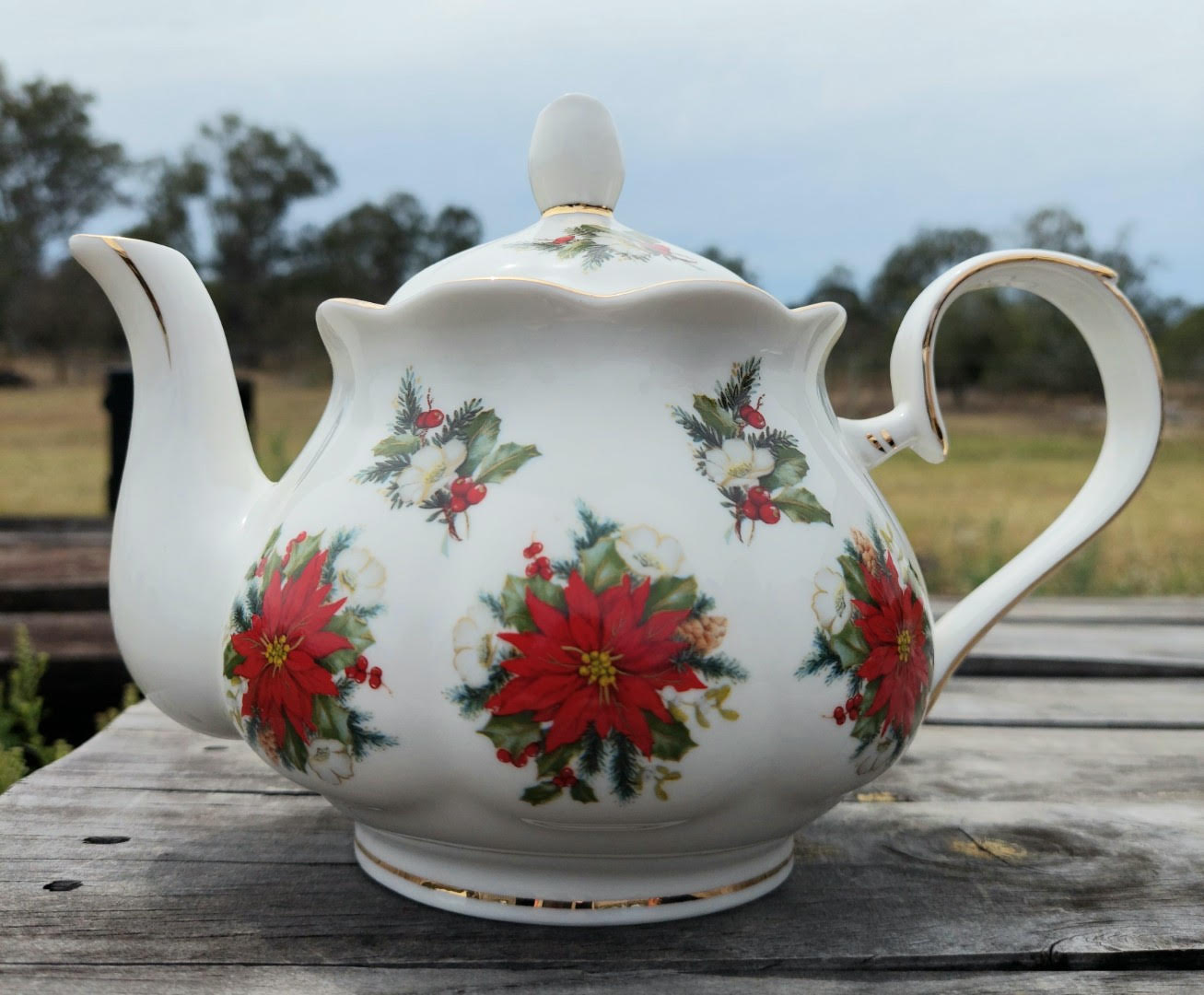 Red Joy Christmas Teapot (Custom)
