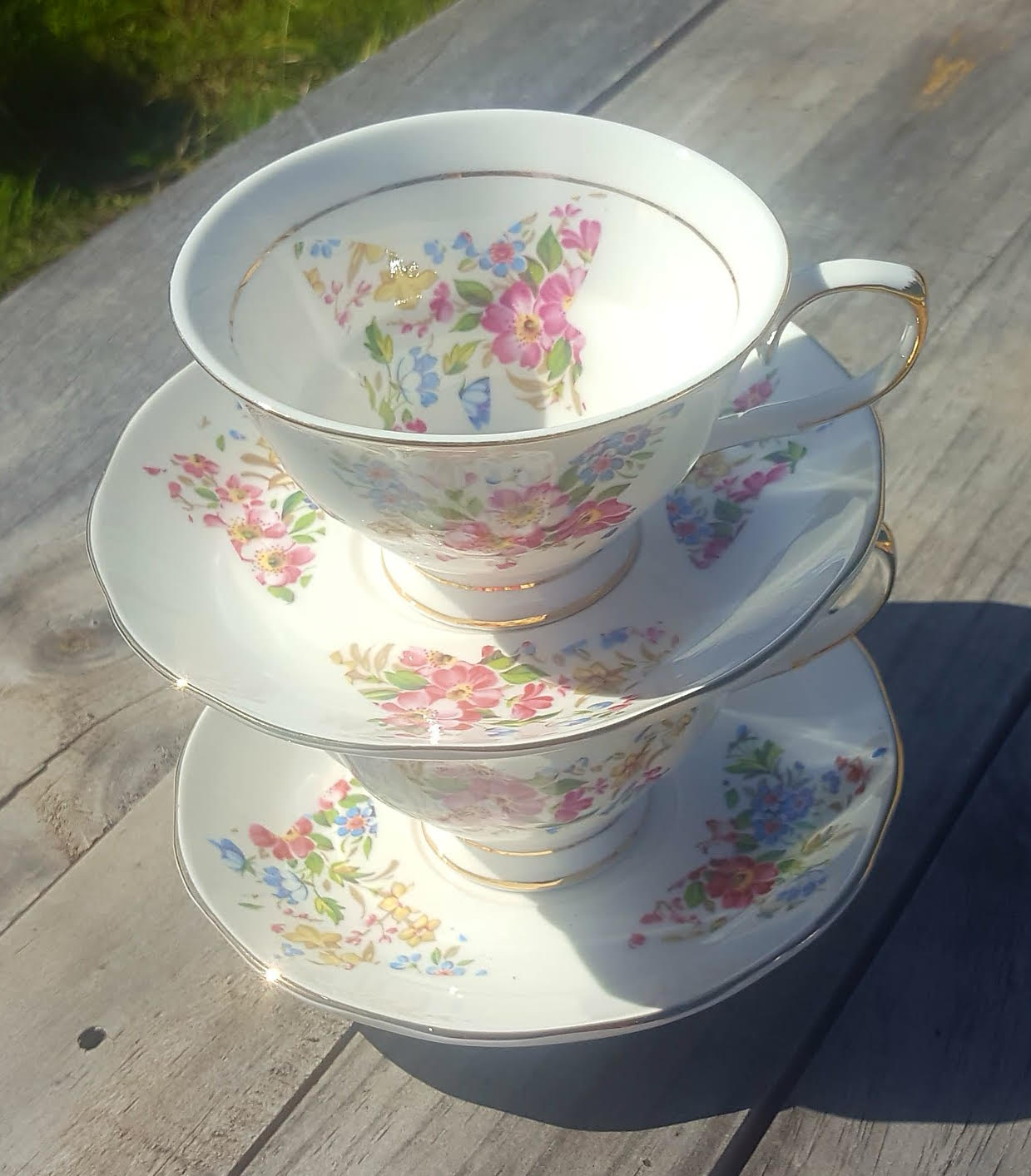 Florence Butterfly 2 Cup & Saucer Set (Custom)