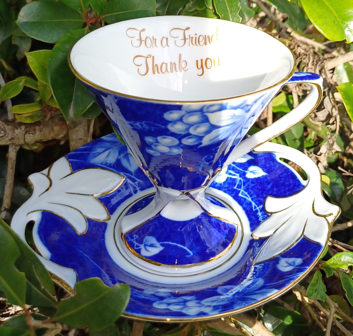 For a Friend Grape Blue Cup & Saucer (Custom)