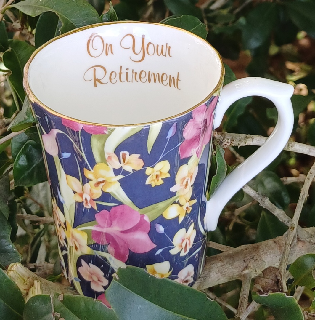 On your Retirement Night Orchid Swirl Mug (Custom)