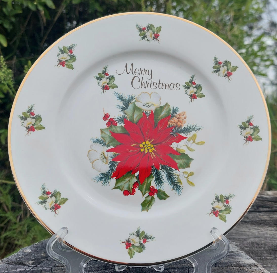 Red Joy Merry Christmas Plate (Custom)