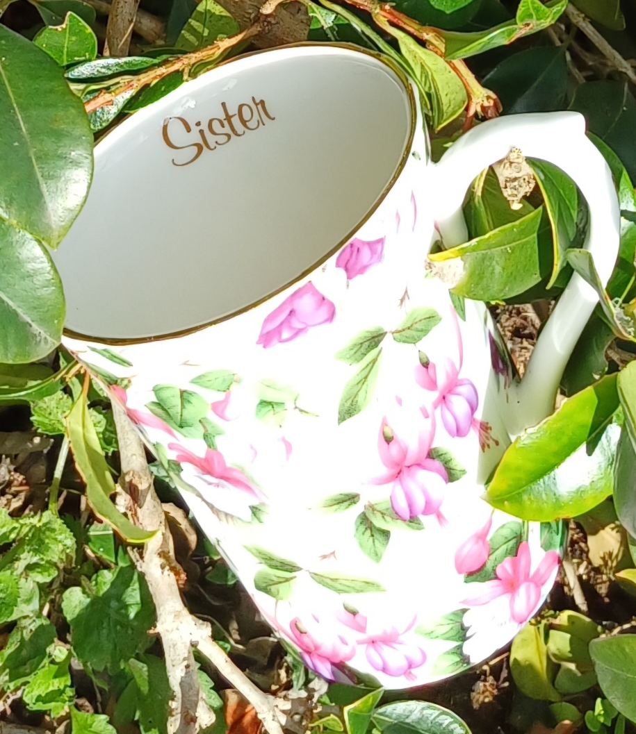 Sister Fuscia Bloom Swirl Mug (Custom)