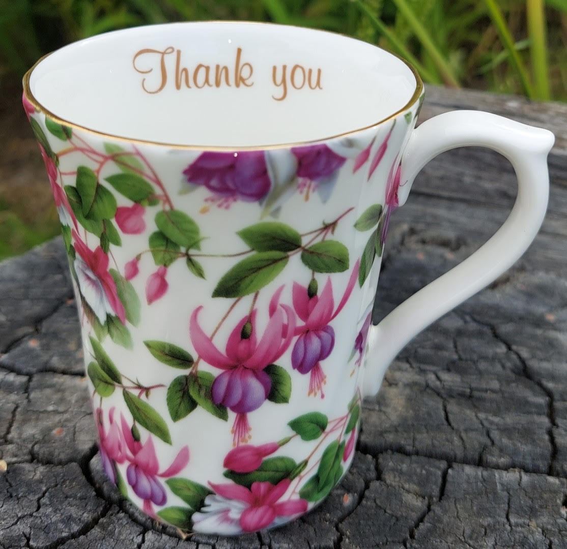 Thank you Fushia Swirl Mug (Custom) - Click Image to Close