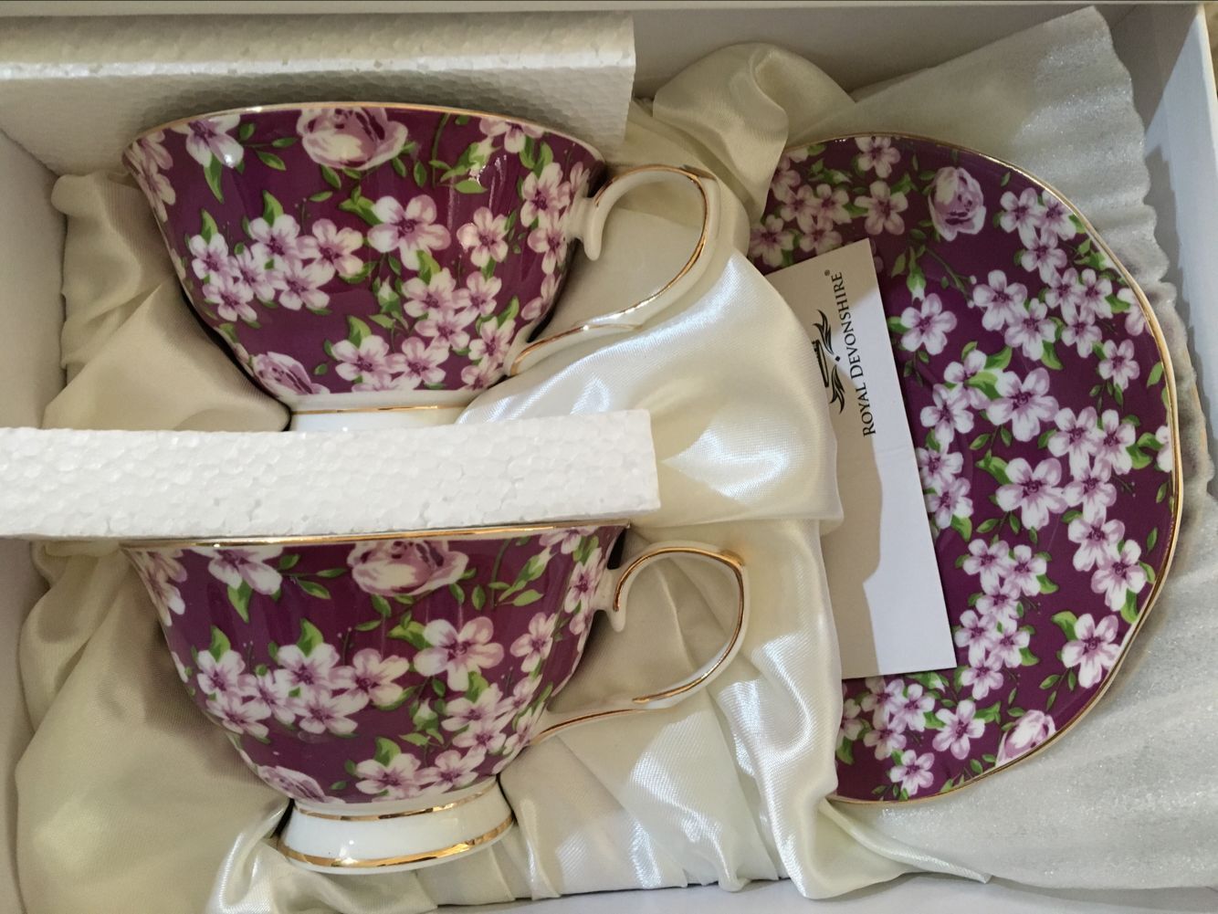 Violet Meadow 2 cup & saucer set Violet Meadow 2 cup & saucer set