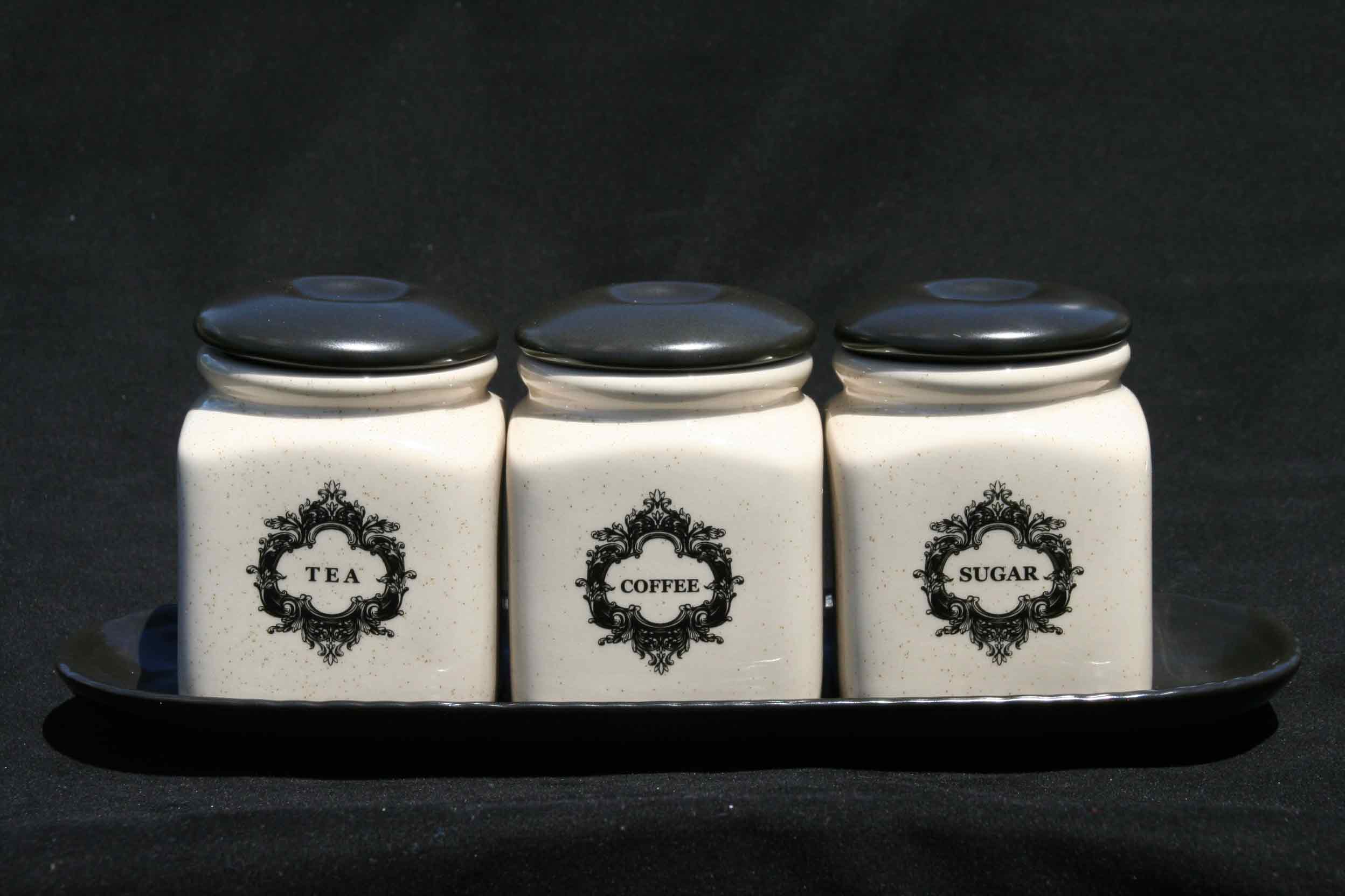 Country Cannister Set with Tray