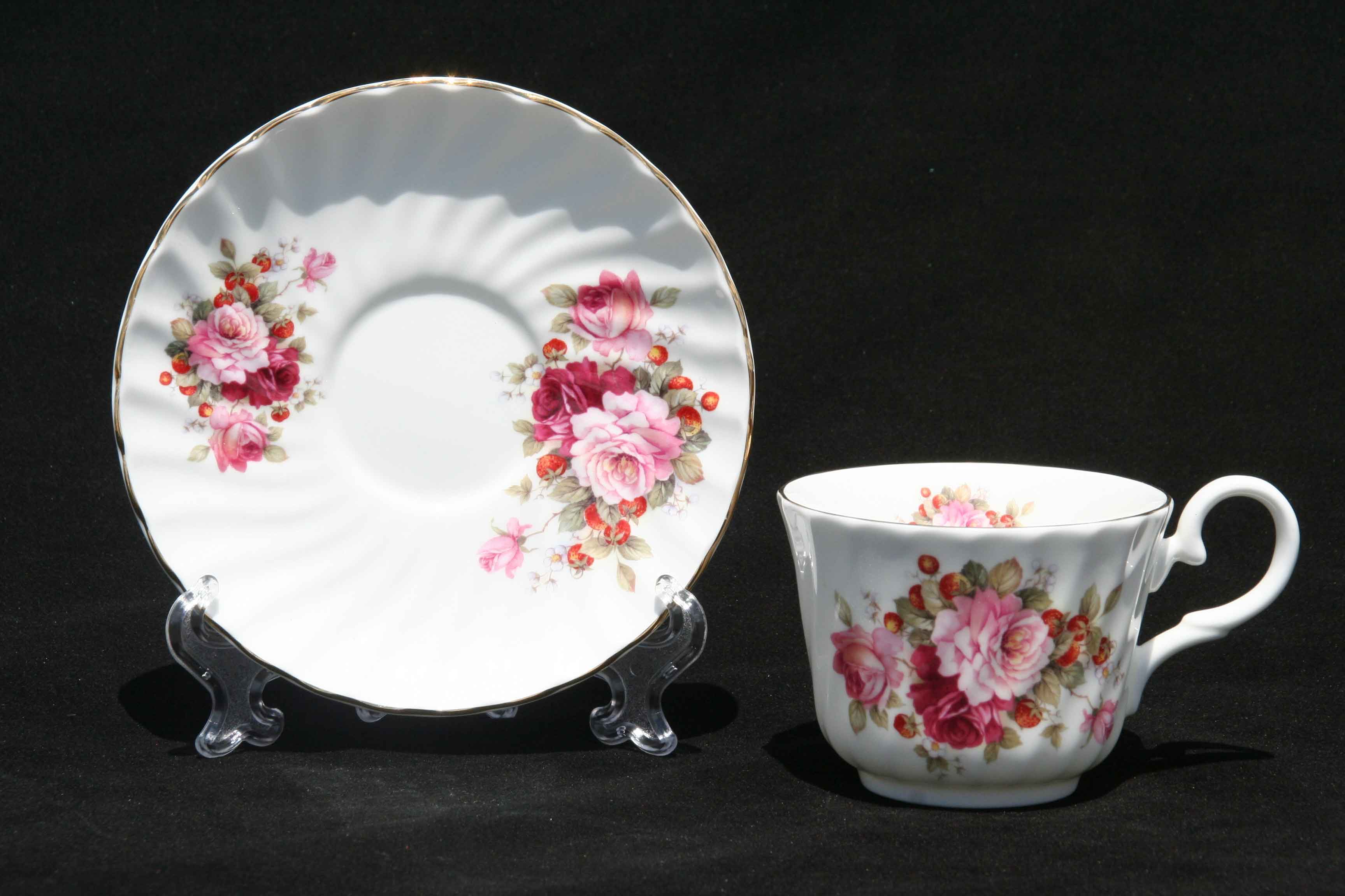 Strawberry Rose Cup & Saucer Set